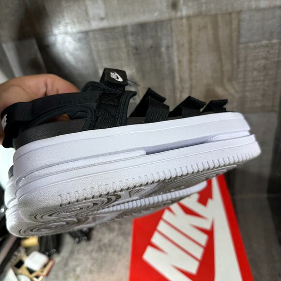 Nike Icon Classic Sandal Black White Platform Wedge DH0224-001 Women Size 8 - Picture 8 of 15